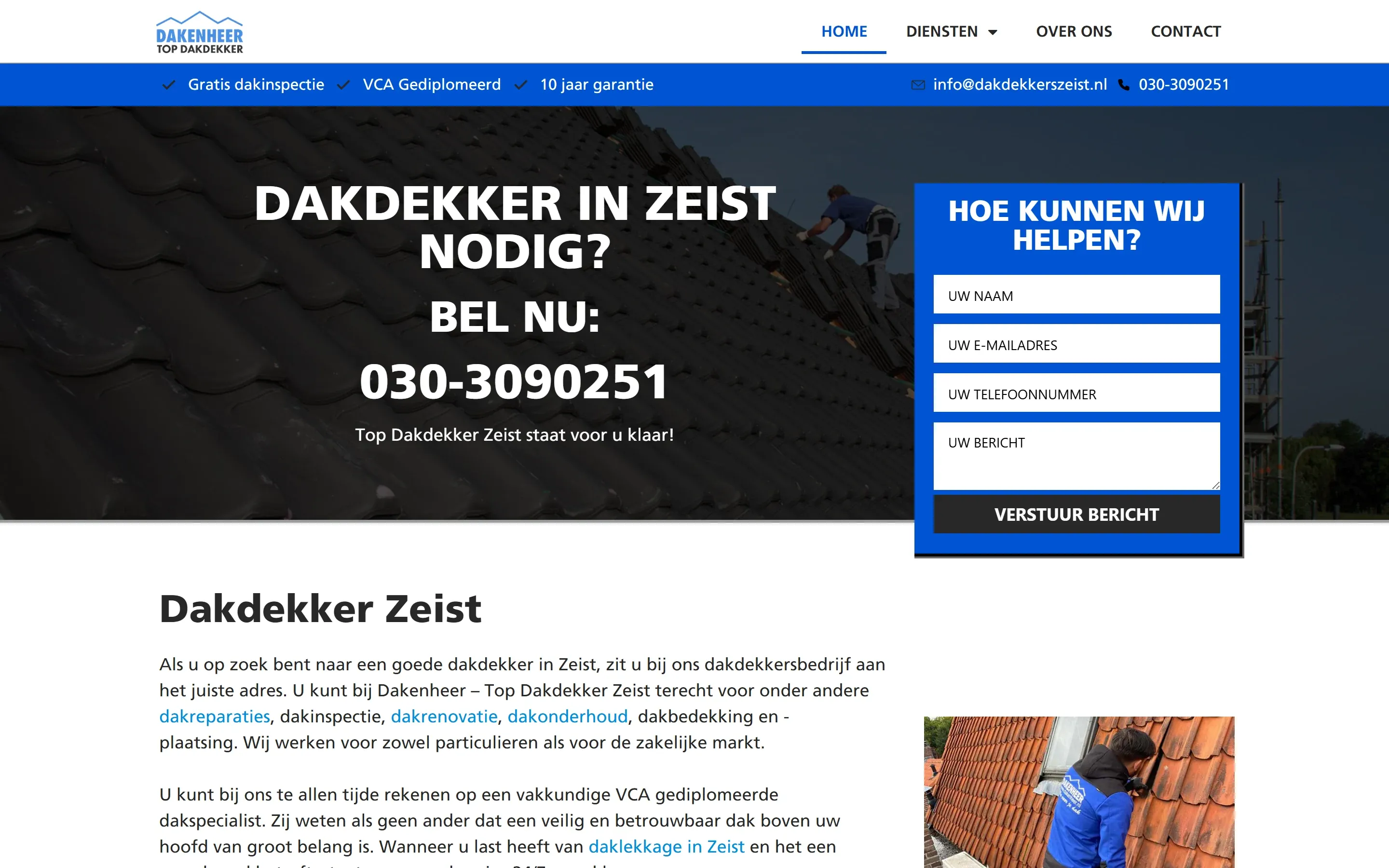 Top Dakdekker Zeist — #1 in Zeist via lokale SEO
