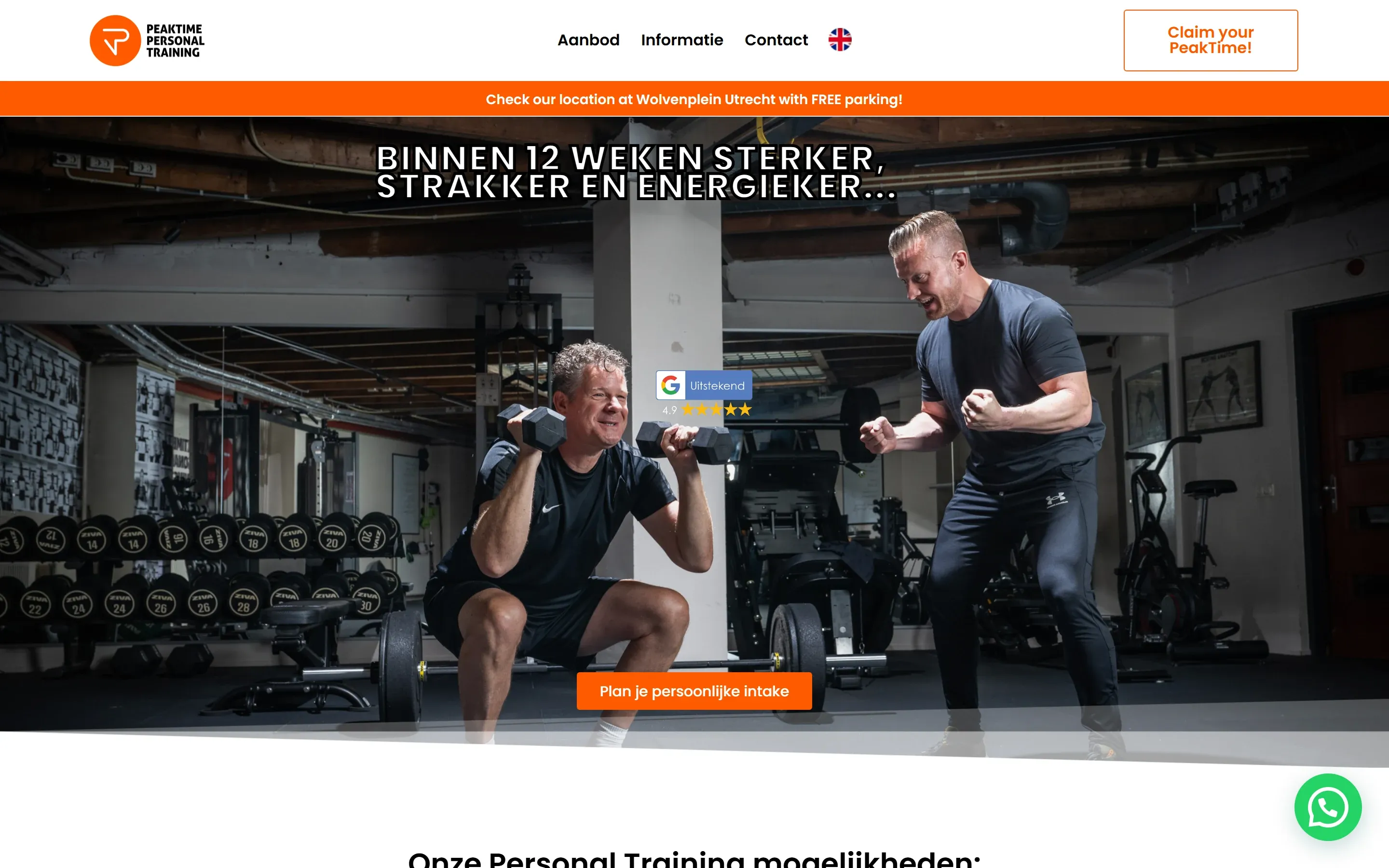 Peak Time Personal Training — 4x meer aanvragen via top-3 op Personal Trainer Utrecht