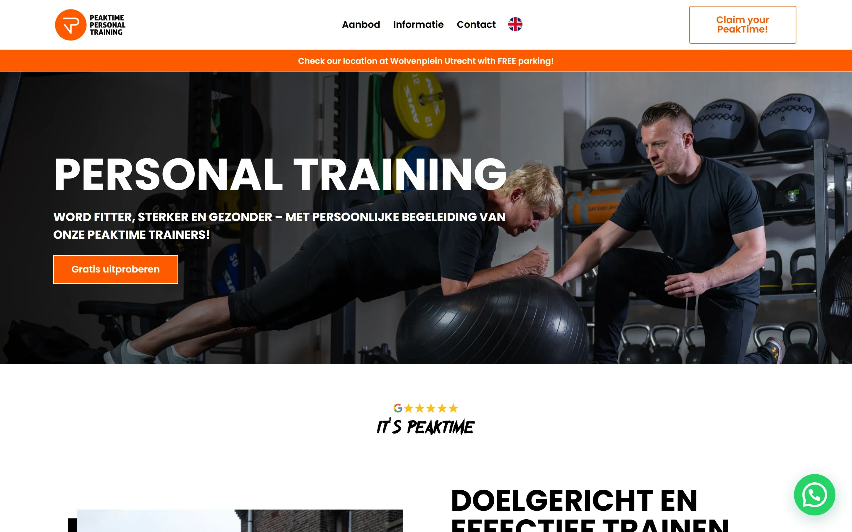 Peak Time Personal Training: 4x meer aanvragen via top-3 op Personal Trainer Utrecht