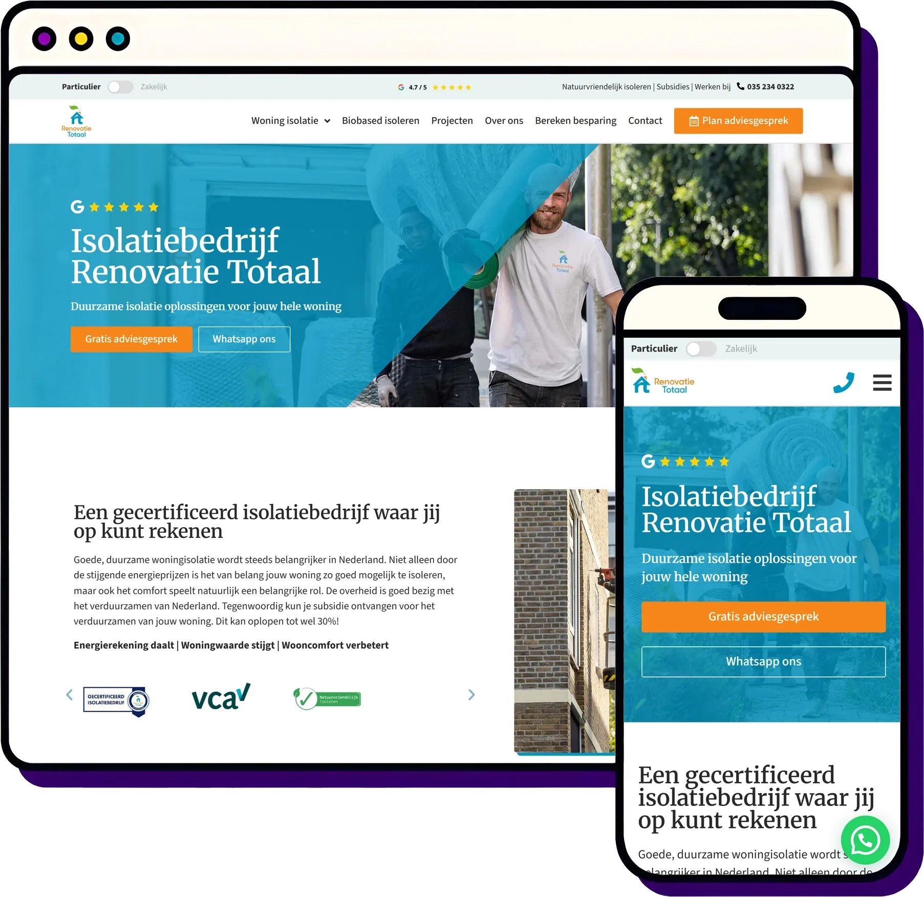 Renovatie Totaal: +1100% verkeer via nieuwe website + doorlopend SEO
